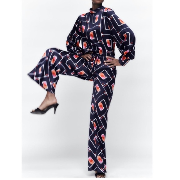 ZARA Geometric Print Pants - Picture 8 of 8